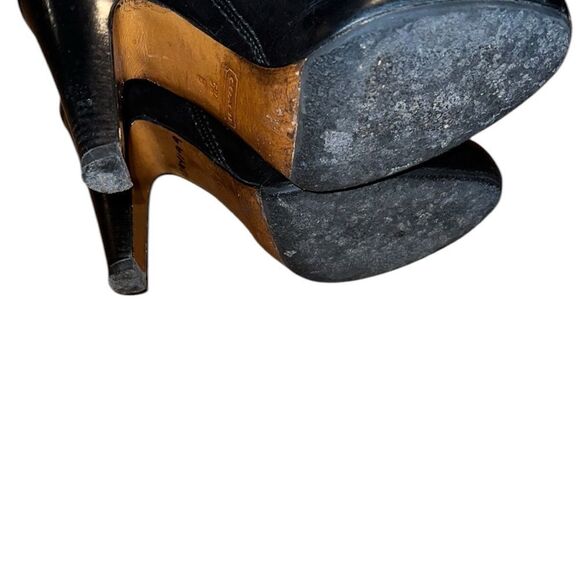 Coach Black Leather Tall Boots Size 5 1/2 B - Picture 4 of 8